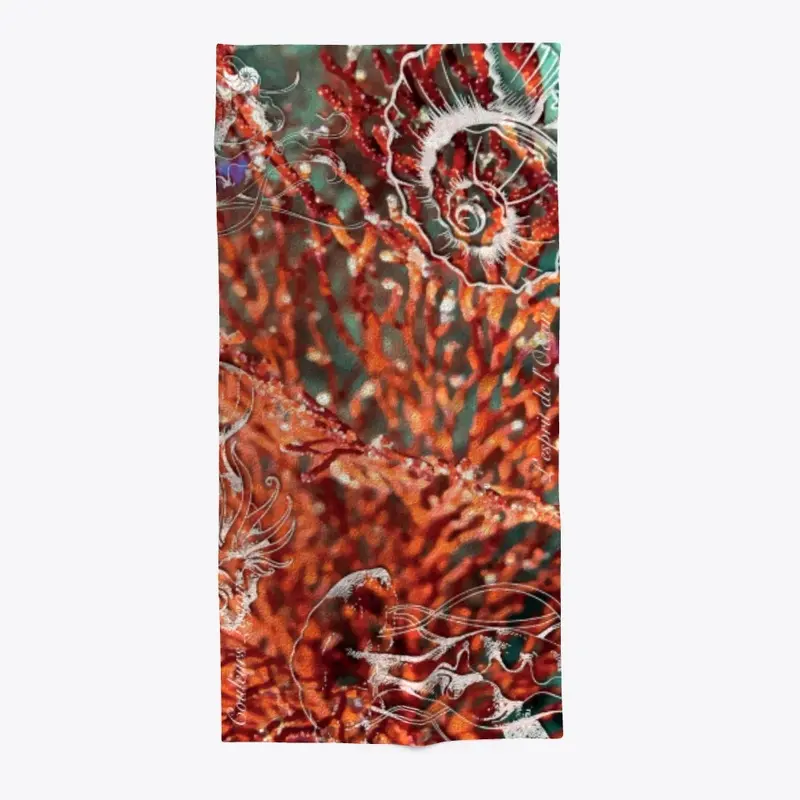  Serviette 30x60 PM4 RED CORAL NAUTILE